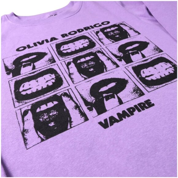 Olivia Rodrigo Vampire Graphic Sweatshirt XX-Large Purple Pullover Crewneck - Picture 4 of 5